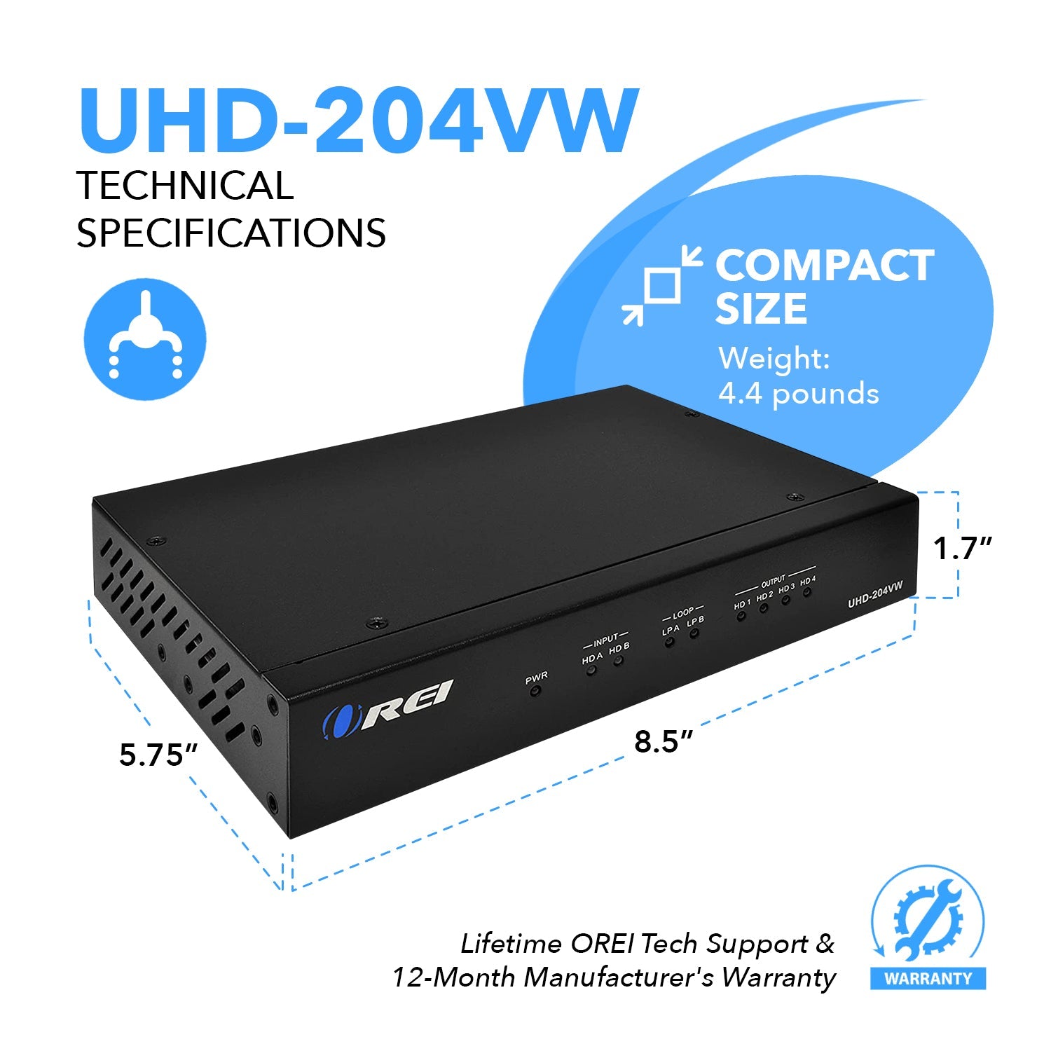 UHD-204VW Technical Specifications
