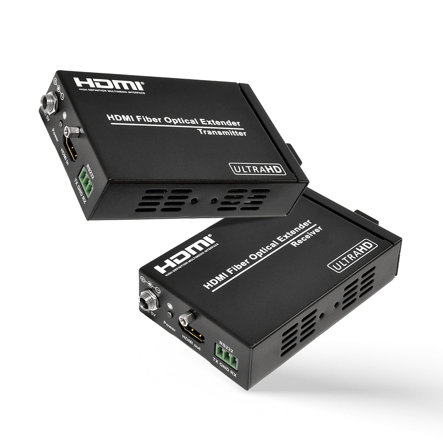 4K HDMI Extender Balun Over Fiber Optics Cable Up To 1Km (3300 Feet), Supports IR, RS-232 (HDS-FO-K)
