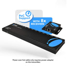 1x8 HDMI Extender Splitter Over CAT6/7 Upto 165 Ft- Loop-out, IR Control & EDID (HD18-EX165-K) - OREI.COM