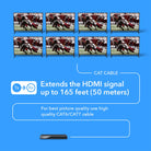 1x8 HDMI Extender Splitter Over CAT6/7 Upto 165 Ft- Loop-out, IR Control & EDID (HD18-EX165-K) - OREI.COM