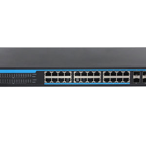 ToVi 24-Port Gigabit PoE Switch w/ 4×10G SFP+ Uplink (1U Rackmount) - (NS-1G24)