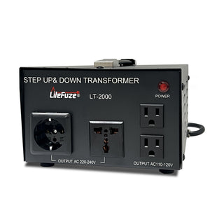 LiteFuze 2000-Watt Step Up/Step Down Voltage Transformer - 110V 220V - LT-2000