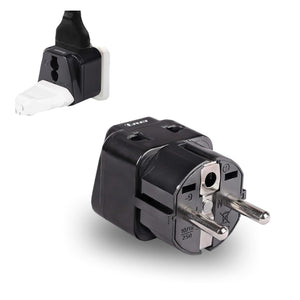 Germany, France Travel Adapter - 2 in 1 - Type E/F - Compact Design (P21-9-1PK)