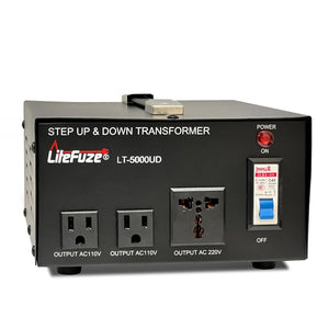 LiteFuze 5000 Watt Heavy Duty Voltage Converter Transformer – Step Up/Step Down 110V/120V220V/240V - LT-5000UD