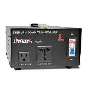 LiteFuze 3000 Watt Step Up/Down Voltage Converter Transformer – 110V to 220V & 220V to 110V - LT-3000UD