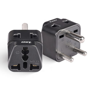 India, Nepal Travel Adapter - 2 in 1 - Type D - Compact Design (P21-10-2PK)