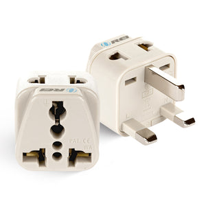 UK, Hong Kong Travel Adapter - 2 in 1 - Type G - Compact Design (DB-7-2PK)
