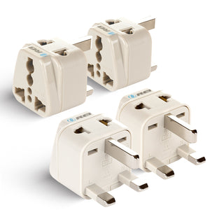UK, Hong Kong Travel Adapter - 2 in 1 - Type G - Compact Design (DB-7-4PK)