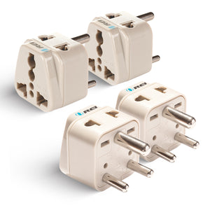 India, Nepal Travel Adapter - 2 in 1 - Type D - Compact Design (DB-10-4PK)