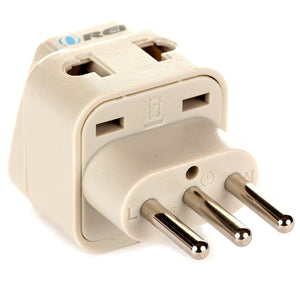 Italy, Libya Travel Adapter - 2 in 1 - Type L - Compact Design (DB-12A-1PK)