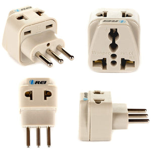 Italy, Libya Travel Adapter - 2 in 1 - Type L - Compact Design (DB-12A-4PK)