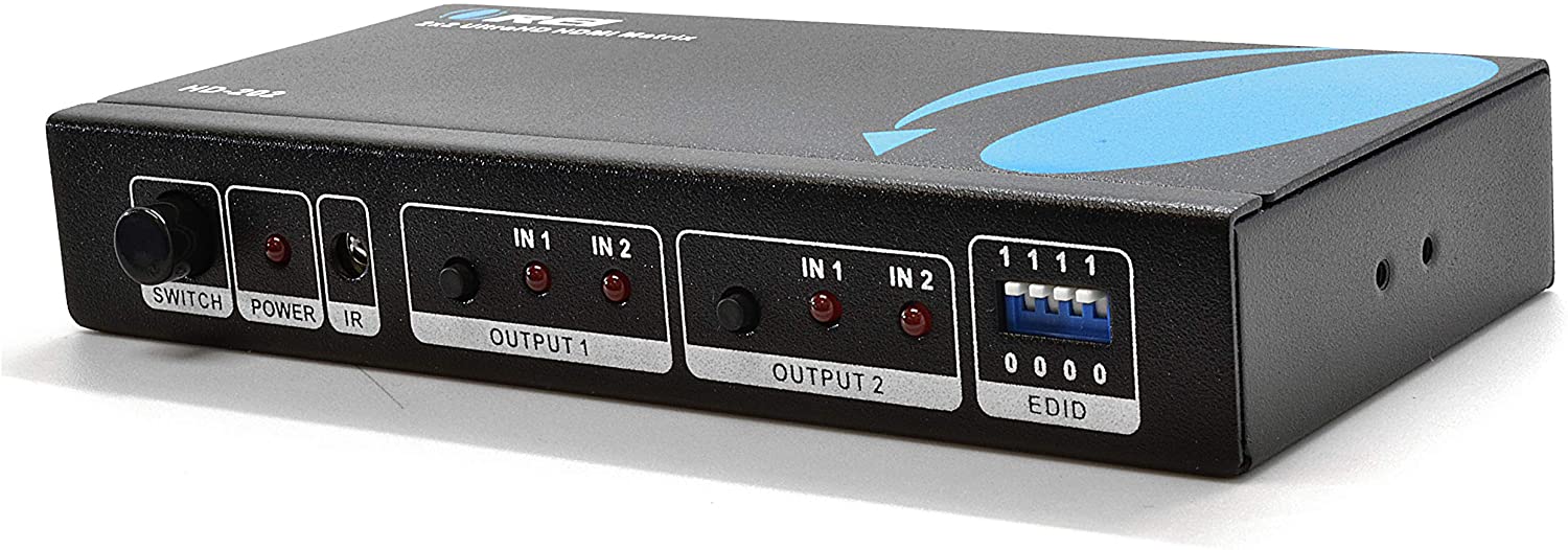 2x2 HDMI Matrix Switch/Splitter Ultra HD 4K with Remote Control (HD-202) - OREI.COM