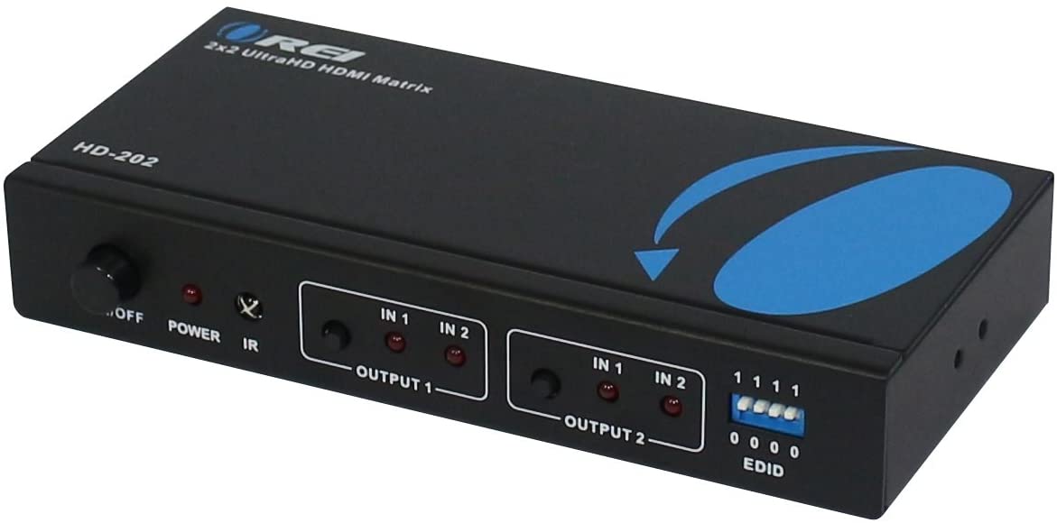 2x2 HDMI Matrix Switch/Splitter Ultra HD 4K with Remote Control (HD-202) - OREI.COM