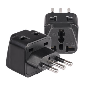 Italy, Libya Travel Adapter - 2 in 1 - Type L - Compact Design (P21-12A-2PK)