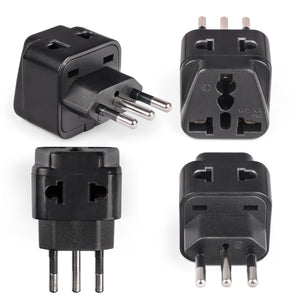Italy, Libya Travel Adapter - 2 in 1 - Type L - Compact Design (P21-12A-4PK)