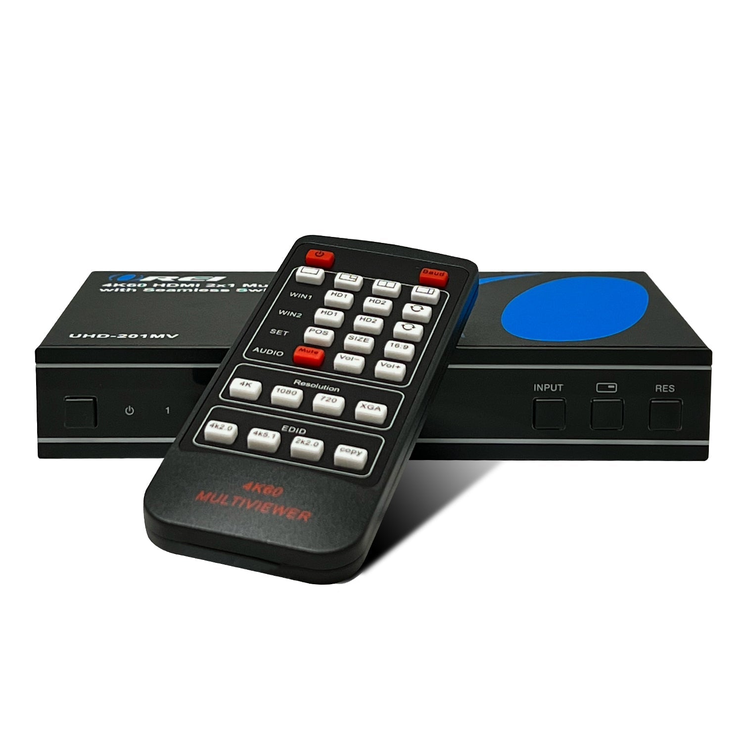 Image of a HDMI switcher with a remote control. | OREI