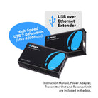 Two OREI USB 2.0 Extenders with high-speed USB 2.0 function (max 480Mbps)